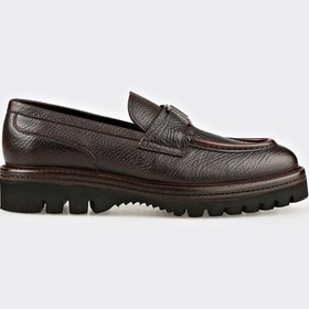 Resim Elle Shoes Kahve Deri Erkek Klasik Loafer 