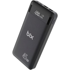 Resim Bix 20000MAH 45W Pd Giriş/çıkışlı Laptop Şarj Edebilen Üç Port 22.5W LED Göstergeli Powerbank Siyah Bix 20000MAH 45W Pd Giriş/çıkışlı Laptop Şarj Edebilen Üç Portlu 22.5W Süper Hızlı LED Göstergeli Po