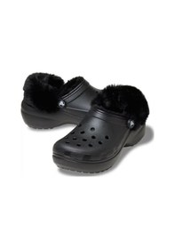 Resim Crocs Columbia Classic Platform Fuzz Lined Clog Kadın Terlik 212854 Siyah 