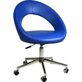 Resim Bürocci Miranda Metal Ayaklı Çalışma Koltuğu-Lacivert Deri- 2222K0103 
