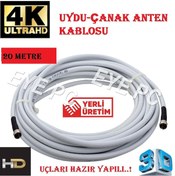 Resim 20 Metre Uydu Çanak Anten Kablosu Rg6-U4 Kablo Diğer