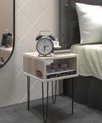 Resim Kenzlife Komodin Ortense Crd Komidin 44*29*29 Metal Ayaklı Orta Zigon Sehpa Minik Boy (M) 
