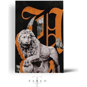 Resim Lion Vintage Ahşap Tablo 8mm 