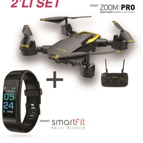 Resim Corby CX007 Zoom Pro Smart Katlanabilir Drone + Polosmart PSSW01 Akıllı Bileklik 