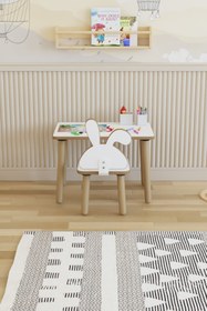 Resim POFİTTO Yaz-sil Yüzey Çocuk Masası - Aktivite Masası - Çocuk Çalışma Masası Takımı 1 Adet Sandalyeli 