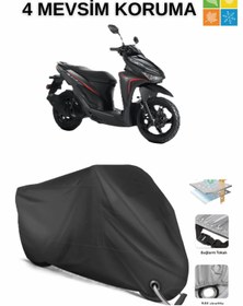 Resim AutoEN RKS Wildcat Scooter DAYANIKLI KİLİT UYUMLU SU GEÇİRMEZ MOTOSİKLET BRANDASI-SİYAH 