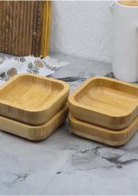 Resim Bambu Kase Seti - 4lü Kase Takımı - 260 Ml, 14 Cm - 4 Parça Sarı 