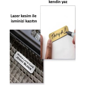 Resim ArtMaster Iğneli ve Klipsli Isimlik Gümüş Renkli 2 Adet Yaka Isimliği Personel Yaka Kartı Şirket Isimliği 68X33CM Işyeri Büro Ofis 
