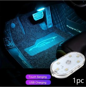 Resim Oldfriend Şarj Edilebilir Led Araç Dokunmatik Iç Aydınlatma Ice Blue - Otomobil, Kamyon, Minibüs 