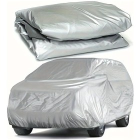 Resim Topshop1 Universal Car Cover Silvery 157.48x62.99x47.24 İnç Uv Koruma Su Geçirmez Toz Geçirmez Mevsimlik Araç Kılıfı 