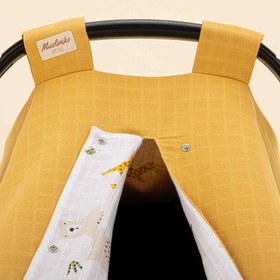 Resim Puset Örtüsü - Çift Taraflı - Hardal Muslin - Aslan 