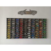 Resim CrDesign Ahşap Araba Rafı 100 'lü Dekoratif Eskitme Siyah 1/64 Ölçek 