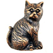 Resim Skygo Antika Tarz Dekoratif Pirinç Kedi Kapı Tokmağı, Taktak - 110x80mm, Antik 