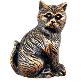 Resim Skygo Antika Tarz Dekoratif Pirinç Kedi Kapı Tokmağı, Taktak - 110x80mm, Antik 