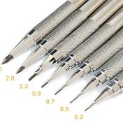 Resim 0.3 0.5 0.7 0.9 1.3 2.0mm Mekanik Kurşun Kalem Seti Tam Metal Sanat Çizim Boyama Otomatik Kalem Kurşunlarla Ofis Okul Malzemesi 