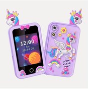Resim Gaojunshop01 Mor 48mp Hd Çocuk Eğitici Akıllı Telefon Kamera Oyuncağı 2.8 İnç Ekran Müzik Hikayeler 