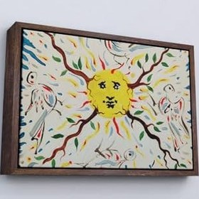 Resim Ahşap Çerçeveli Salvador Dali - Bitki Güneşi Tablo-7127 Siyah 55 X 75, TTÇ.KNV7127FRM 