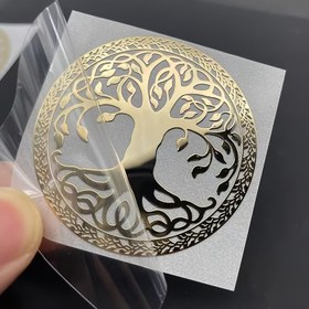 Resim 1 adet Şanslı Ağaç Desenli Sembol Metal Çıkartma Cep Telefonları ve Dizüstü Bilgisayarlar için - Yaratıcı Dekoratif Etiketler 