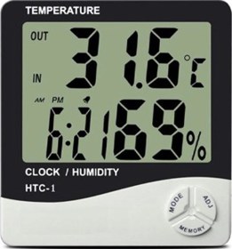 Resim Bebek Odası Masaüstü Dijital Termometre Nem Ölçer Higrometre Saat 4832 