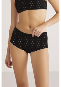 Resim Kom Polka Puantiyeli Kadın Şort Siyah 001 