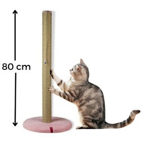 Resim 80 Cm Tırmalama Tahtası Silindir Taban Uzun Catnipli Tırmalama Tahtası Pembe 
