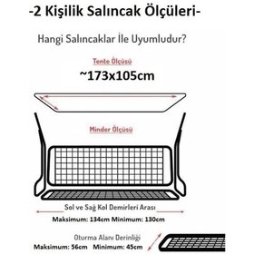 Resim Mandaş Süngersiz 2 Kişilik Salıncak Minder Seti Pamuklu Kumaş -g Gri 