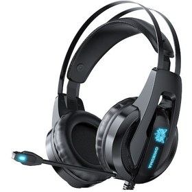 Resim Onıkuma K16 Kablolu Kulaklık Mikrofonlu Oyun Kulaklıkları Led Rgb Işıkları Gürültü Önleyici Kulaklıklar Bilgisayar Pc Oyuncusu İçin 