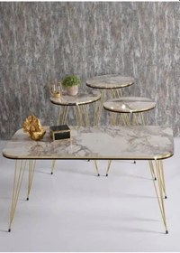 Resim Uslucan Alışveriş Zigon Sehpa Ve Orta Sehpa Kr Set Çift Gold Efes Tel Çok Renkli 