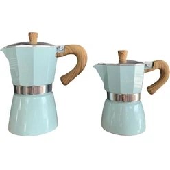 Resim Cafe Avm Espresso Moka Pot 6 Cup Ahşap 