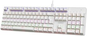 Resim Everest KB-MeKanik 1 Lumos USB Rainbow Aydınlatmalı Full Anti-Ghosting Mekanik Gaming Oyuncu Klavye (Beyaz (Red Switch) 