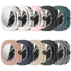 Resim Samsung Galaxy Uyumlu Watch 7 İçin 40mm Temperli Film Entegre Su Geçirmez Pc İzle Koruyucu Kapak Fildişi 