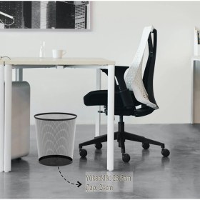 Resim Beyaz File Delikli Çöp Kovası, Ofis ve Masa Altı Kullanımı Için Ideal 