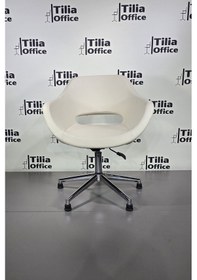 Resim Monaco Çalışma Kesim Koltuğu Konik Sabit Ayak Krem 