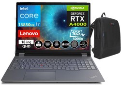 Resim Lenovo Thinkpad Mws P16 V2 Intel Core I7 13850HX 192GB Ddr5 512GB SSD 12GB RTXA4000 165HZ Qhd+ IPS 16" WİNDOWS11PRO Taşınabilirbilgisayar TP21FA000UTX13+WEBLEGELSINÇANTA 
