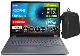 Resim Lenovo Thinkpad Mws P16 V2 Intel Core I7 13850HX 192GB Ddr5 512GB SSD 12GB RTXA4000 165HZ Qhd+ IPS 16" WİNDOWS11PRO Taşınabilirbilgisayar TP21FA000UTX13+WEBLEGELSINÇANTA 