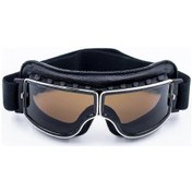 Resim Vintage Motosiklet Gözlükleri Pilot Deri Sürüş Gözlükleri Scooter Atv Off-road Çizilmez Toz Geçirmez Gözlükler Erkekler Kadınlar Yetişkinler İçin C 