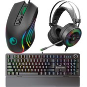 Resim Consa Rgb Prime Mouse + Blackrider Blue Switch Klavye + Vol-i Kulaklık Gaming Set 