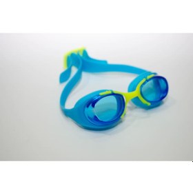 Resim Çocuk Yüzücü Gözlüğü - S Boy - Mavi / Sarı Nabaiji Meridyendukkan Beyaz 