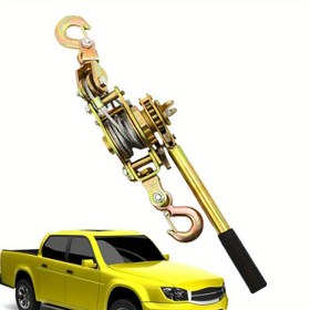 Resim Kablosu Kalın, Güçlendirilmiş Dişli ve Altın Metal Yapı ile Ağır Hizmet Tipi Manuel Ratchet Winch - Kamyon Towing, Kamp, Off-Road Maceraları için Güvenli Yük Gerilim Aracı, Kamyon, Macera Ekipmanı, Dayanıklı Metal, Sağlam Kolu 