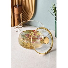 Resim Sean Gold 1300 ml Borosilikat Cam Tencere 