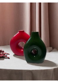 Resim Cottonova Cb08 Dekoratif Çiftli Vazo Çok Renkli 