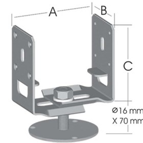 Resim Ermo Ayarlı Tablalı Pergola Ayağı Mukavim 3 Mm 
