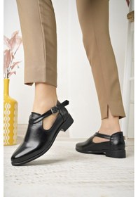 Resim Nesil Shoes Sdf 401 Siyah Saten Tokalı Kadın Babet-Siyah Saten Siyah 