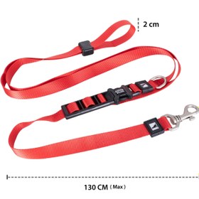 Resim SwissPlus Urban Paws Crimson Red Hands-Free Ayarlanabilir Köpek Kordonu - 20mm 