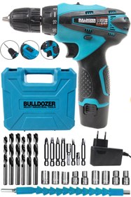 Resim Bulldozer Tek Akülü 24 Setli Şarjlı Vidalama Taşıma Çantalı 