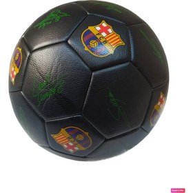 Resim Keufman Lisanslı Tam Kadro Imzalı Barça Fc Barcelona 4 Astarlı El Dikişli 400 gr Futbol Topu No:5 Tüm Zemin 