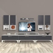 Resim Decoraktiv Ekoflex 8da Mdf Silver Tv Ünitesi Tv Sehpası - Beyaz - Antrasit 