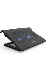 Resim Inca INC-321 RX Ergonomik Çift Fan+ Stand+ With Rubber Sessiz Siyah Notebook Soğutucu 