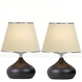 Resim 571 Store 2 ADET ELİPS MASA ABAJUR METAL GÖVDE KUMAŞ BAŞLIK AYDINLATMA 