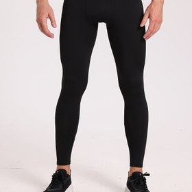 Resim Dar Uyumlu Uzun Pantolon, Düz Renk, Nem Emici, Hızlı Kuruyan, Yüksek Elastiklikli Tayt, Koşu ve Eğitim için Uygun. 